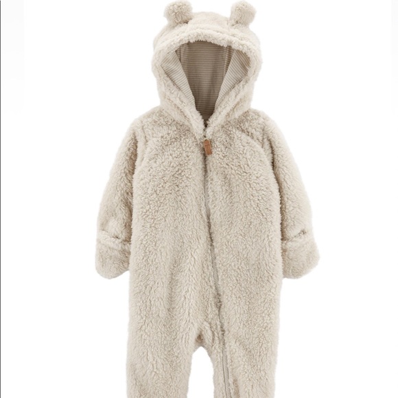 Carter's Other - Carter’s Cream Hooded Sherpa Bunting Coat